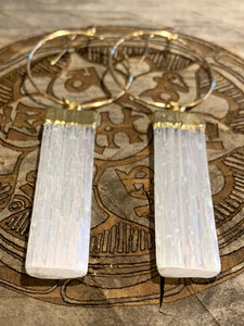 Gold Fill Selenite Earrings