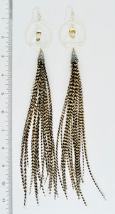 Circle Triangle Crystal Feather Earrings