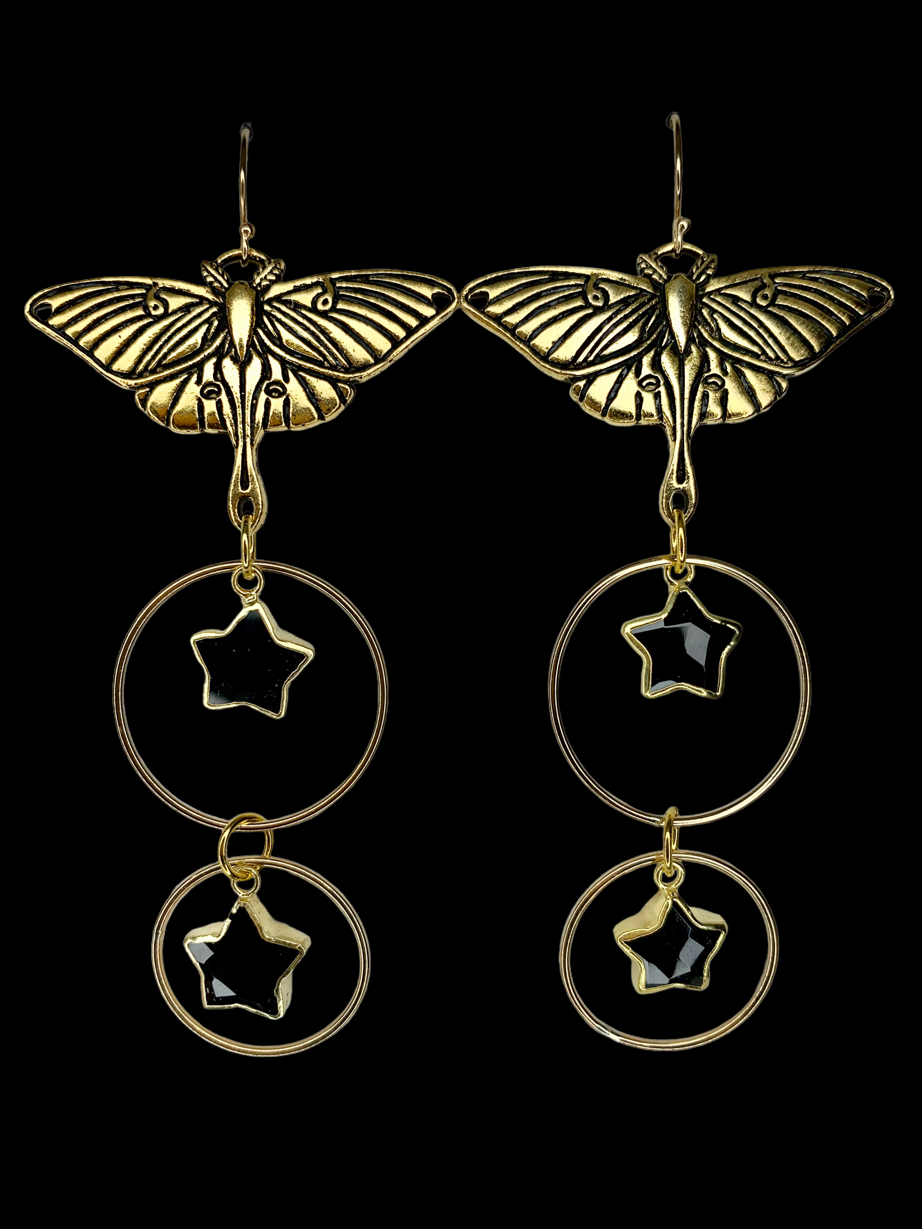 Luna moth stardust earring