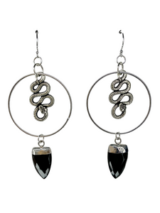 New moon serpent earring