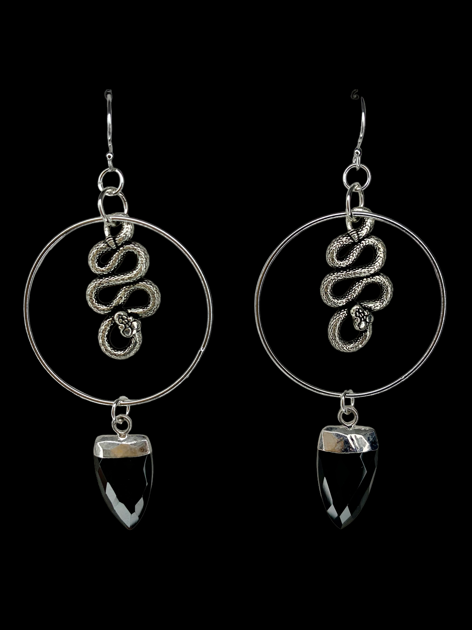 New moon serpent earring