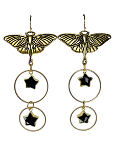 Luna moth stardust earring